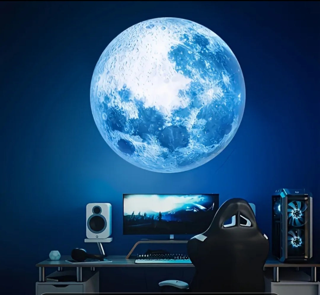 Starry Sky Projection Lamp, USB Powered, 360° Rotatable, Moon Lamp with Yellow, White, and Blue Slides, Bedroom Ceiling Decor Light.